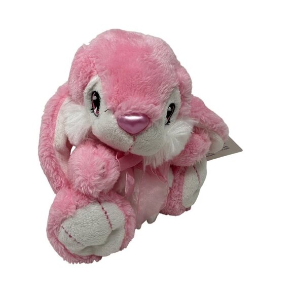 Easter Dan Dee Bunny Rabbit Hopster Plush 8 Inch Pink Stuffed Animal Sewn Eyes - Picture 1 of 11